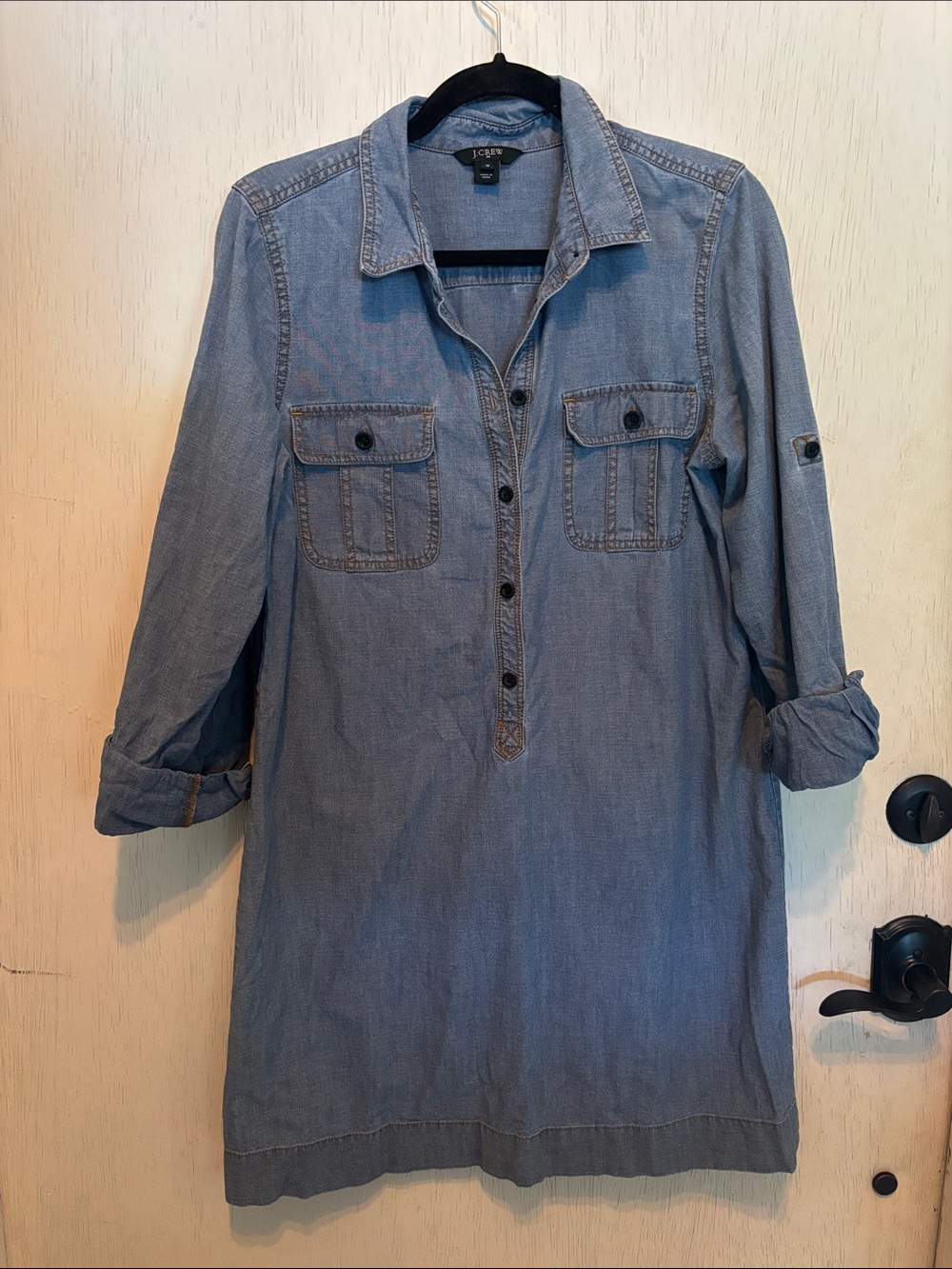 J. Crew Light Blue Chambray Shirt Dress